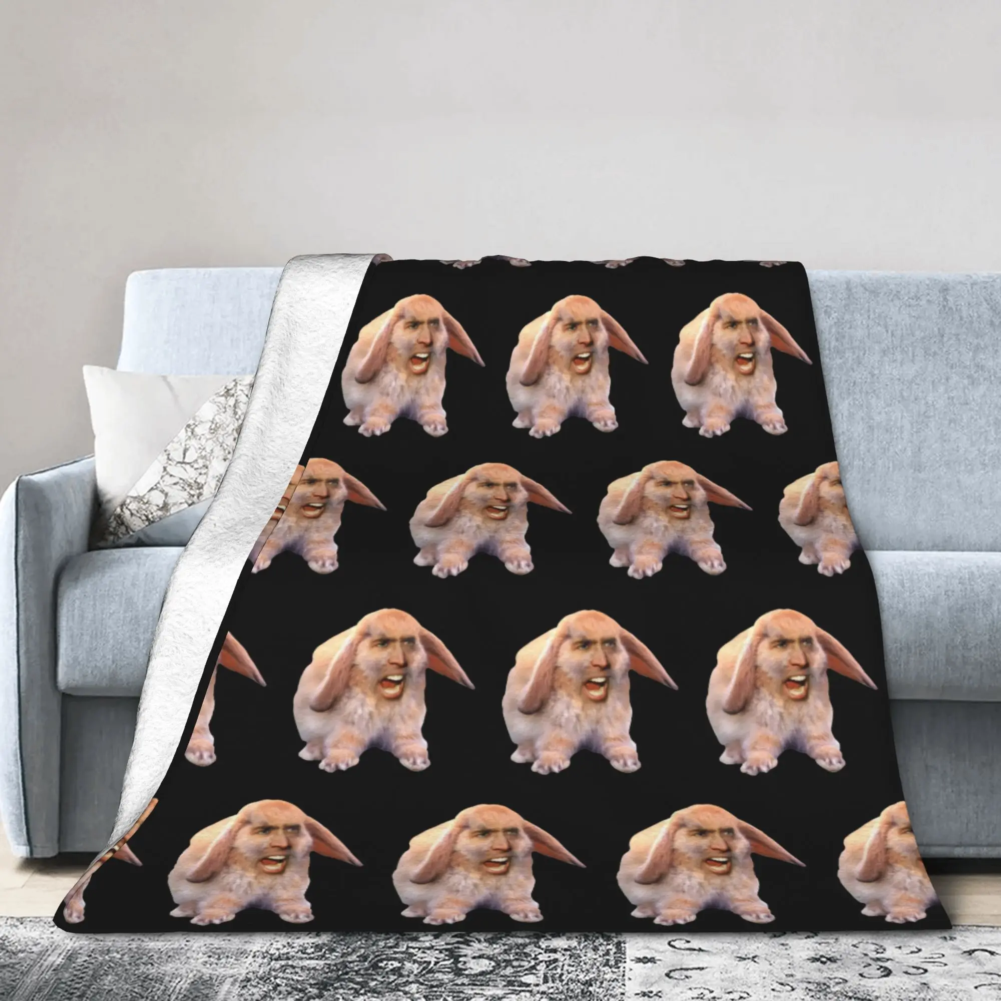 Nicolas Cage Art Blankets Movie Actor Fuzzy Funny Warm Throw Blanket for Home Spring Autumn
