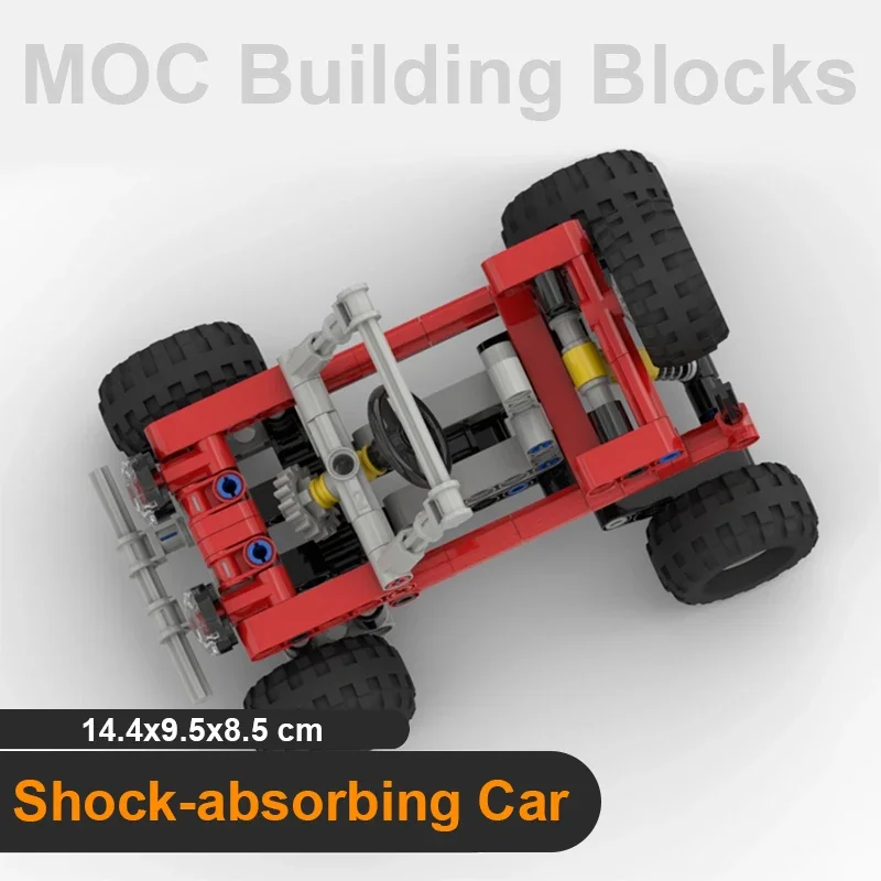 Blocs de construction tout-terrain avec amortisseur à ressort, assemblage de pièces amples, briques MOC, voiture pour enfant, bricolage, Modification, jouets de haute technologie