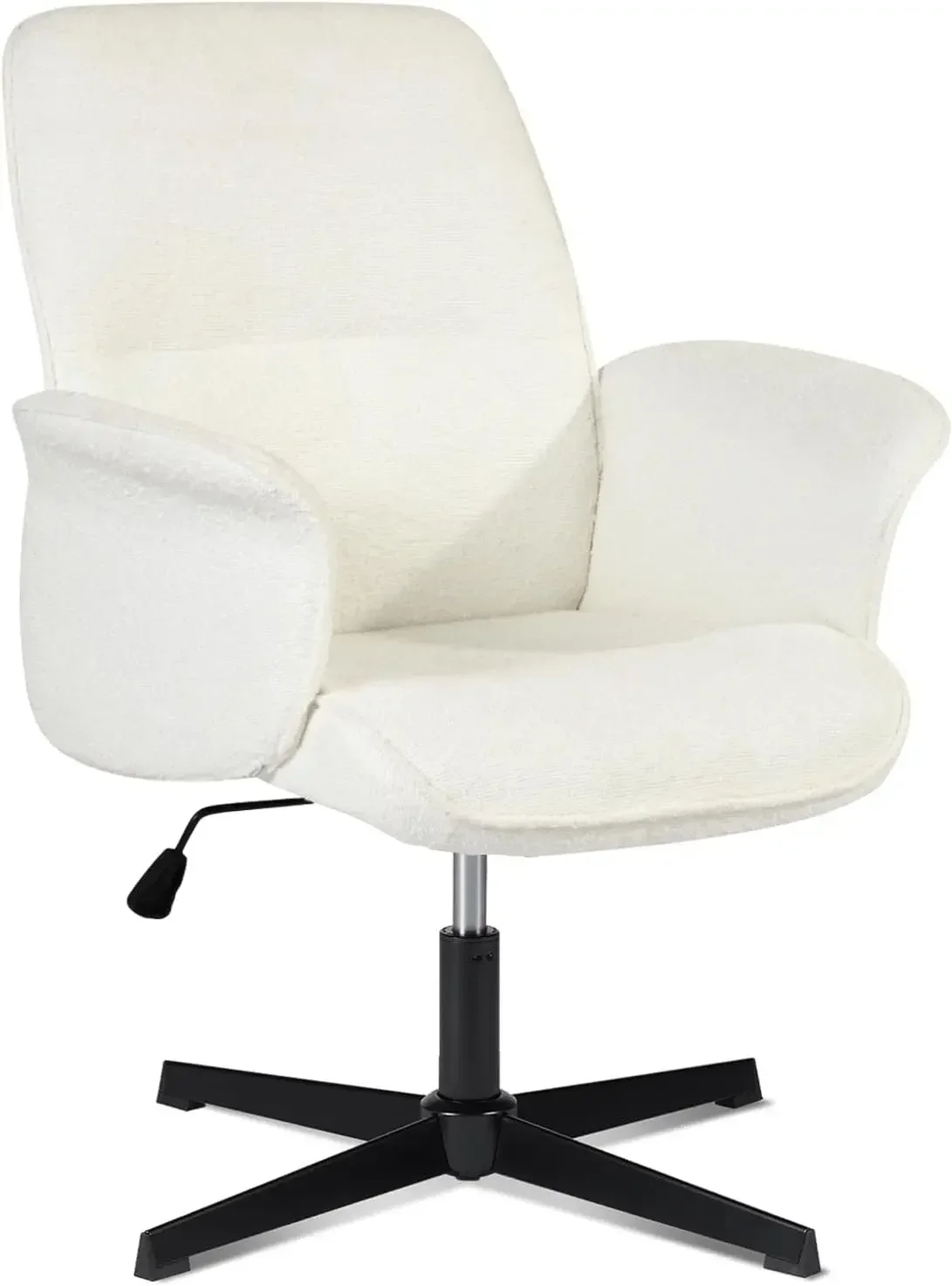 

Home Office Chair, Upholstered Linen Fabric Padded Mid Back Accent Chair, Computer Desk Chairs Ergonomic No Wheels Stylish