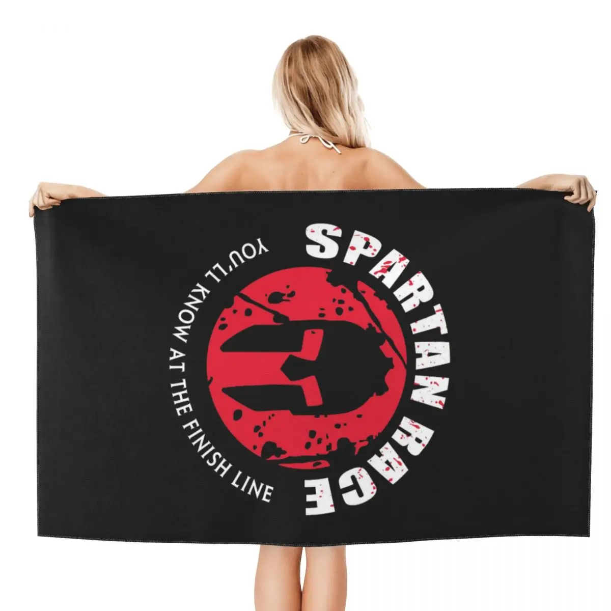 Custom Spartan Race Sparta Spirit Beach Bath Towel Microfiber Travelling Swimming Camping Towels