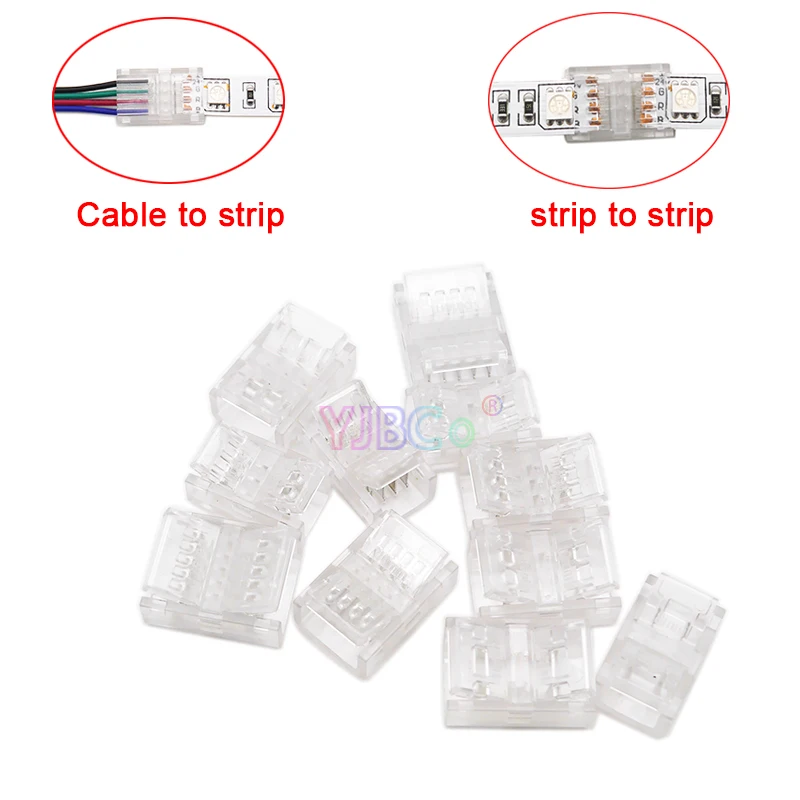 5pcs single color CCT 5050 RGB RGBW RGBCCT SMD LED Strip tape 2pin 3pin 4pin 5pin 6pin Transparent Solderless Cover Connector