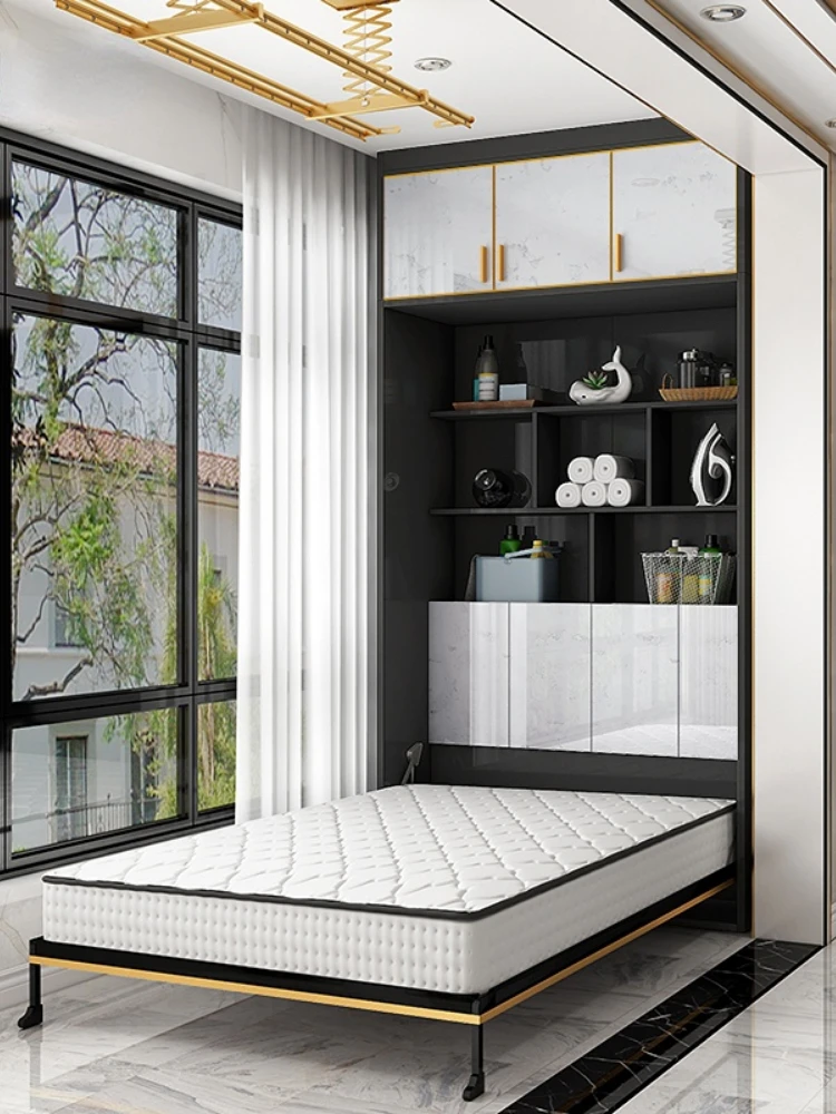 Luxury balcony, invisible bed, storage cabinet, integrated wall bed, folding bed, household use