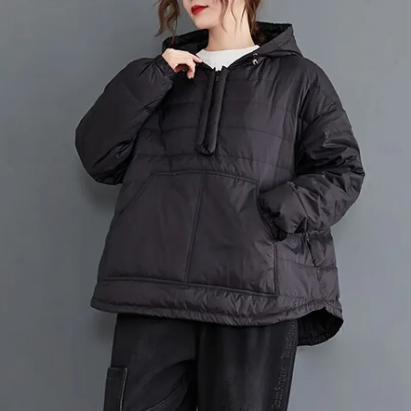 Veste Parka à Capuche pour Femme, Vêtement d'Extérieur, Court, observateur, Fin, en Coton, Chaud, Automne Hiver