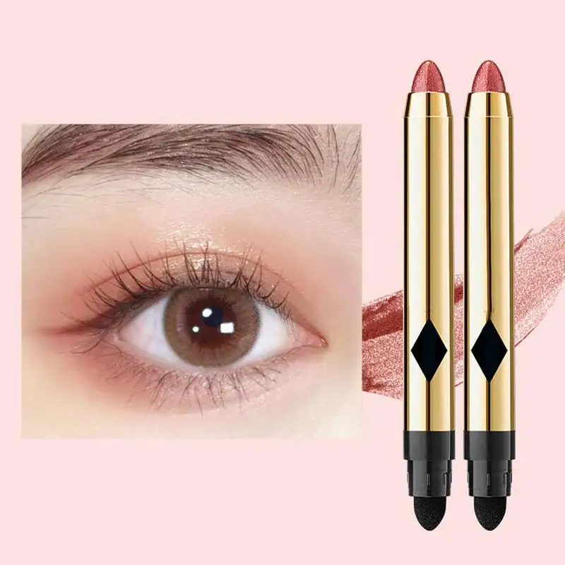 Penna per ombretti Waterproof Double-ended Eyeshadow Stick Highlighter Makeup Stick Eye Shadow Stick Fine Glitter Eyeliner