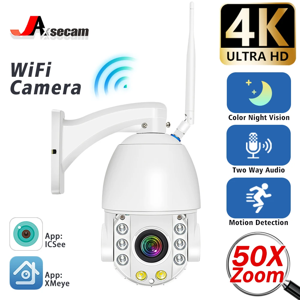 

4K 8MP 50x Optical Zoom WiFi Security Surveillance Camera Outdoor Wireless CCTV Human Detection WiFi PTZ IP Camera Two Way Audio