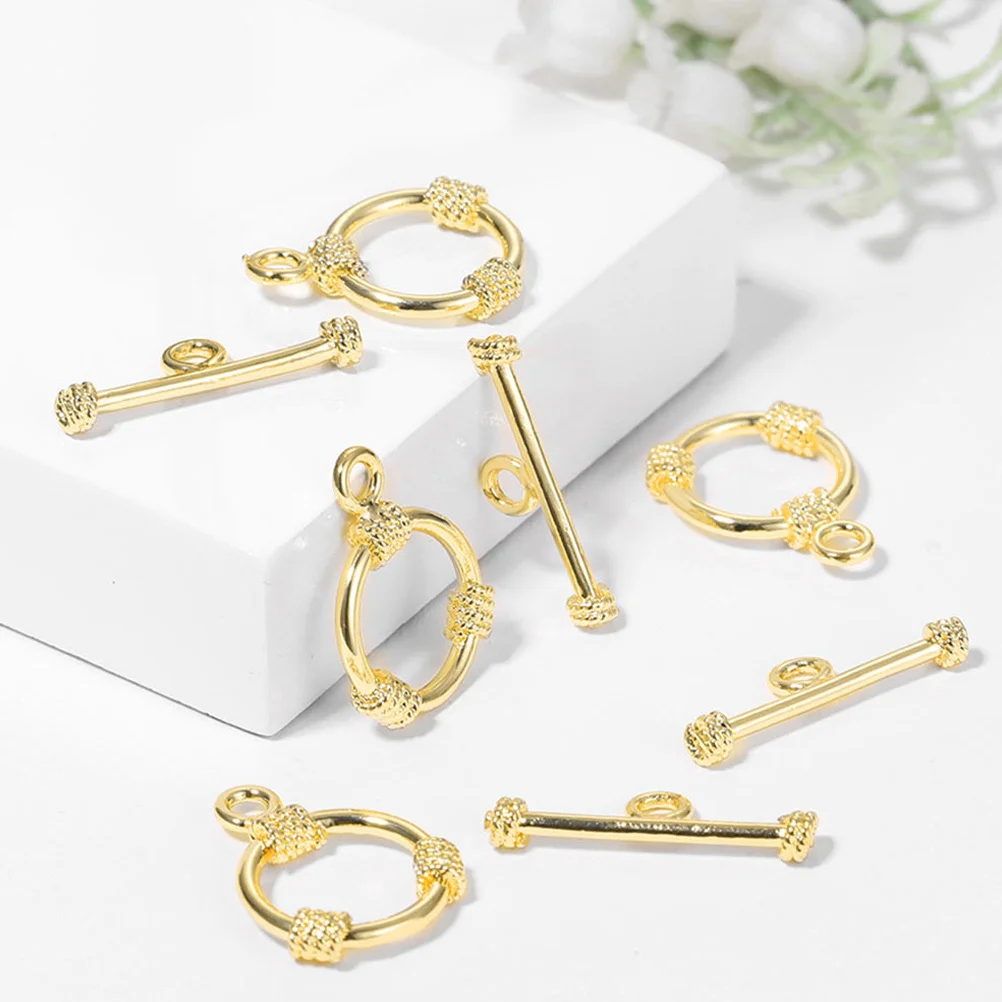 

5Sets Professional DIY Jewelry Buckles Toggle Clasps for Necklace Bracelet Making Delicate Embellishment Craft Tools