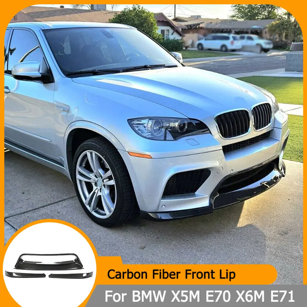 

Carbon Fiber Front Bumper Lip for BMW X5M E70 X6M E71 2010-2014 Front Lip Spoiler Body Kit (3pcs/set) Lip Spoiler Splitters FRP