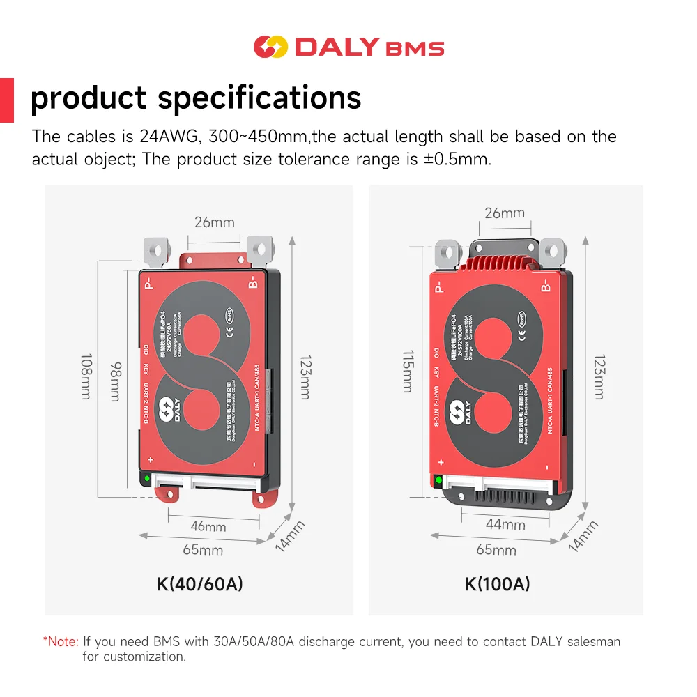 Afbeelding 5: K BMS k-serie 60A 100A 40A bonsa smart batterij 16s 48v 60v liion Lifepo4 LFP met kan rs485 bt voor scooter elektronische fiets