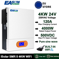 EASUN POWER 4KW 6KW Hybrid Inverter Off Grid Pure Sine Wave Wifi Inverter 24V 48V 230V Output with MPPT 120A Solar Charger