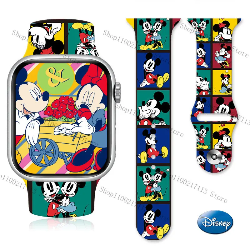 Disney Mickey Minnie series Silicone strap for Apple S8765432SE full Replacement watch band 38mm 41mm44mm 45mm boys girls gifts