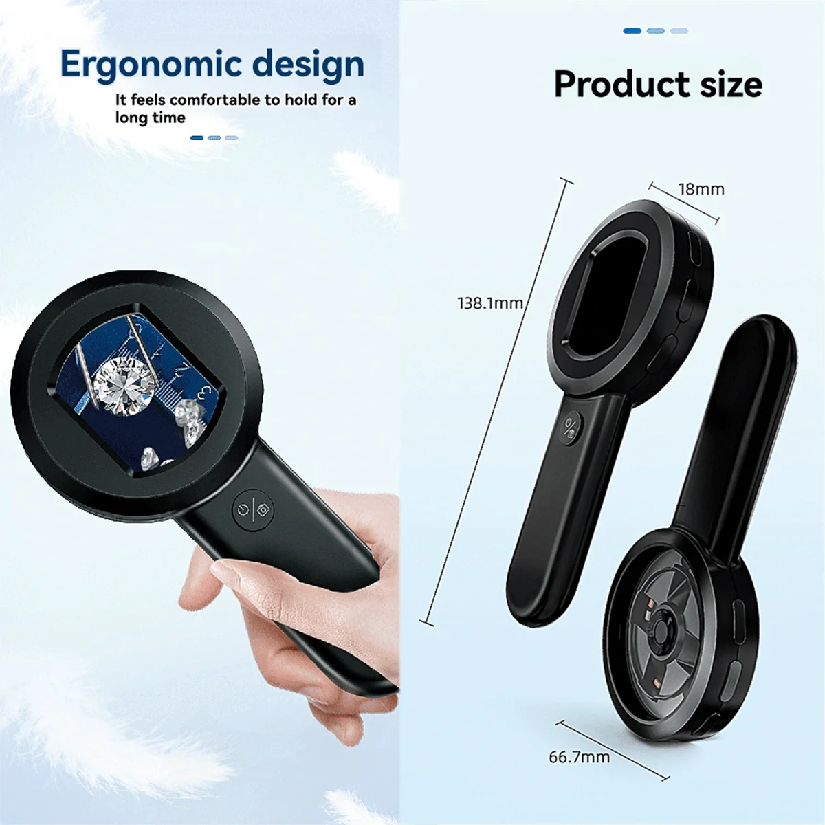 SEMOIC USB Charging 100X Reading Loupe with 8 LED Light Rechargeable Portable Magnifier 2 Lighting Modes for Seniors Reading