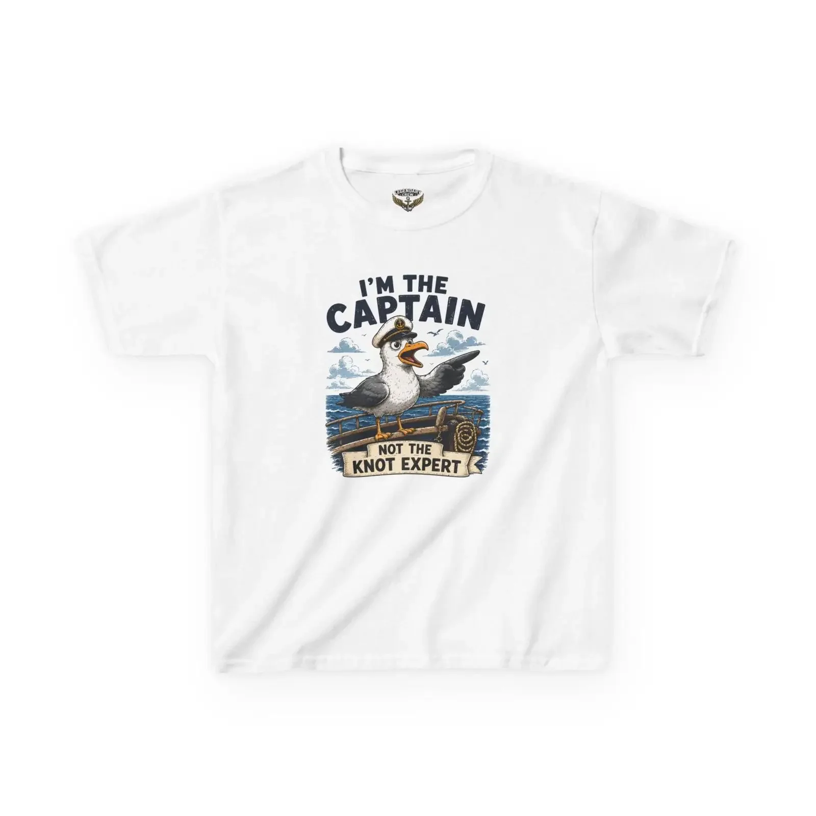 Captain Seagull T Shirt Funny Nautical Sailor Offshore Worker Maritime Humor vintage Washed Stylish Breathable Slightly fashion