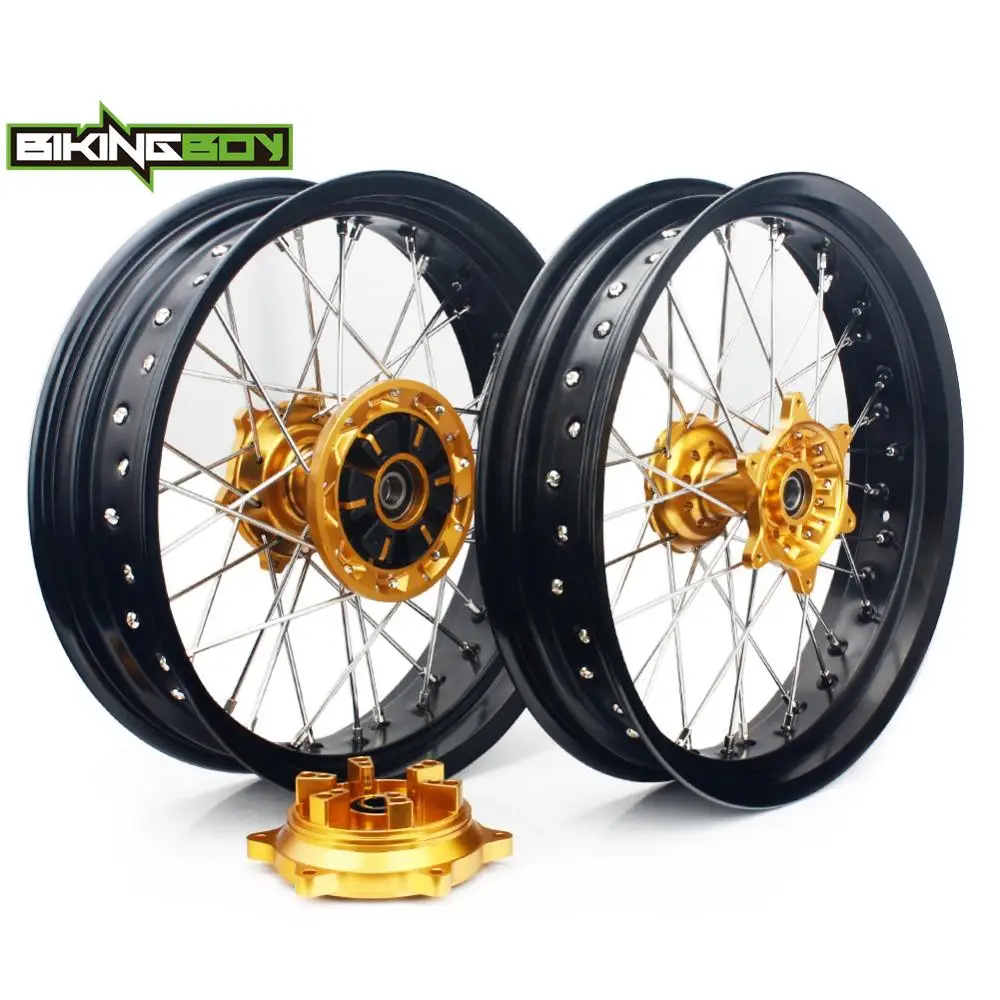 

BIKINGBOY For DRZ 400 00 01 02 03 04 DR-Z 400 E 00-07 DRZ400S 00-24 DRZ 400 SM 05-24 Supermoto 17" 3.5" 4.25" Wheel Rim Hub