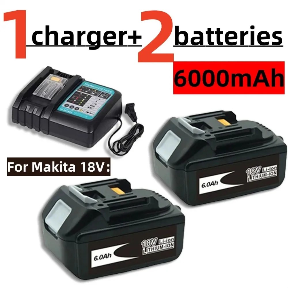 For Makita Rechargeable Power Tool Battery, 18650 Lithium-ion Battery Pack , 6.0 Ah 18V LXT BL1860B BL1860BL1850 BL1830