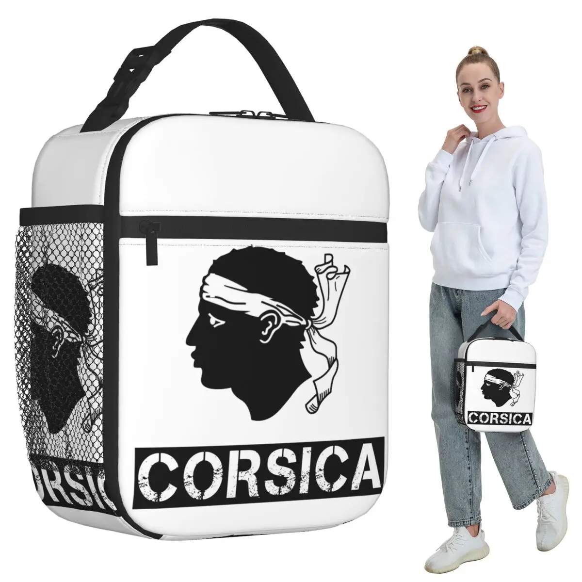 

Термосумка для обедов с изображением флага Корсика, Франция, для женщин, офисная, изолированная, для еды, контейнер для ланчей