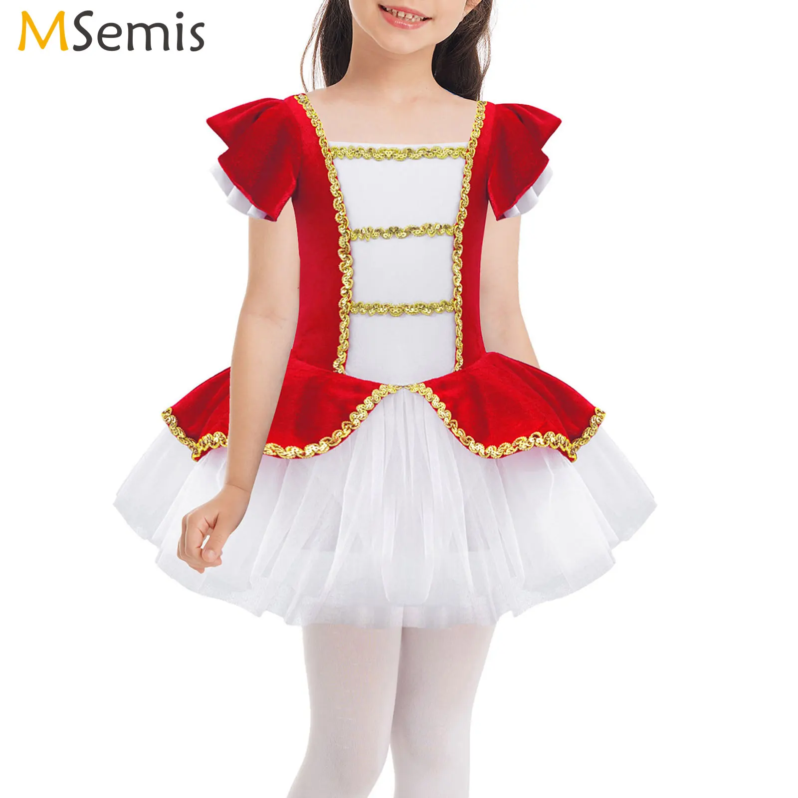 Kids Girls Candy Cane Christmas Costume Fairy Prom Party Princess Gymnastic Ballet Leotard Tutu Dress Carnival Circus Costume