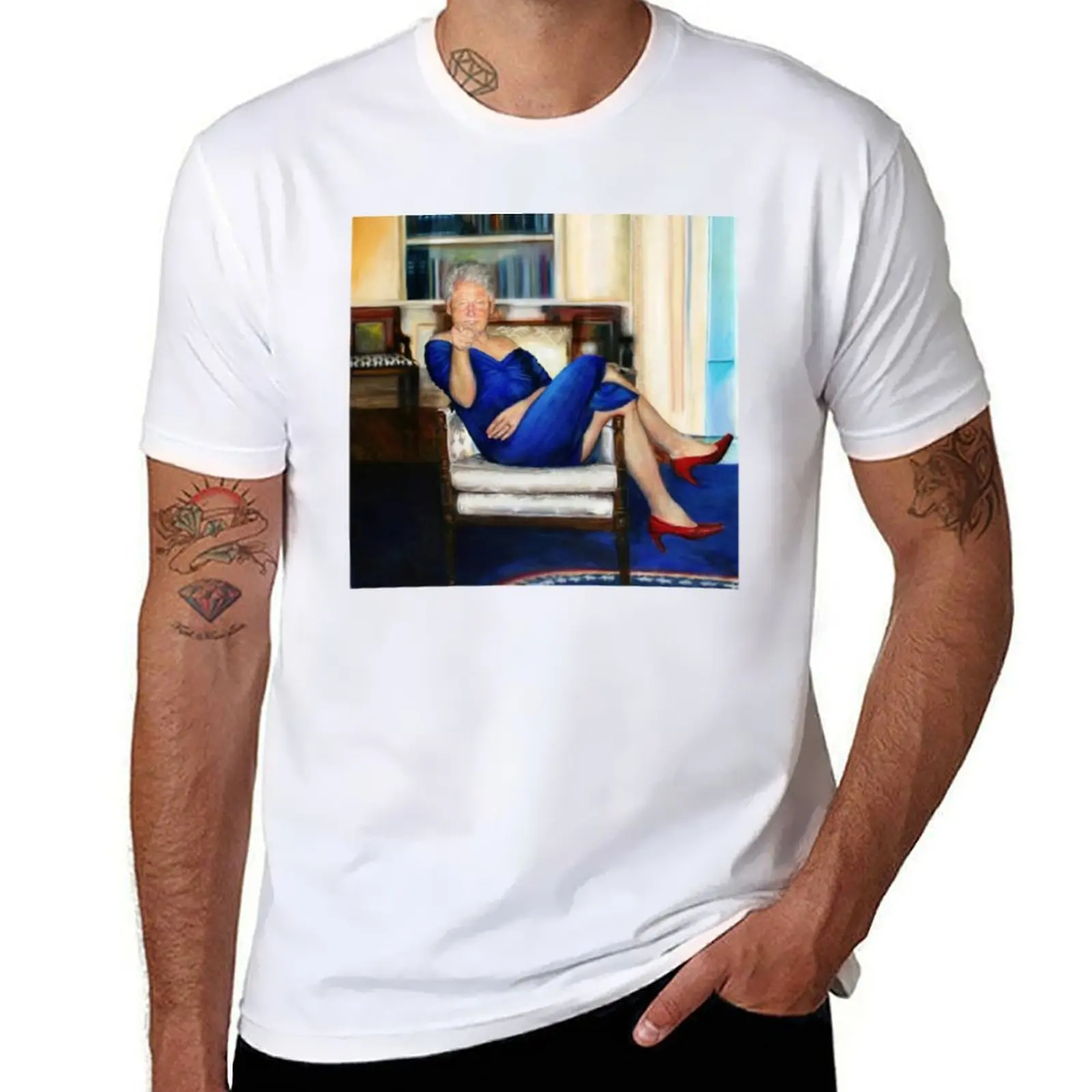 

Parsing Bill - Bill Clinton in Blue Dress - Jeffrey Epstein T-Shirt man t shirt cotton T-Shirt