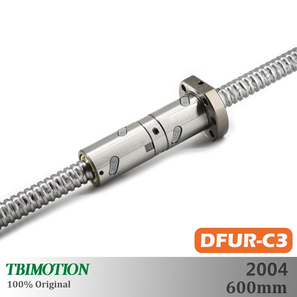 TBI Motion C3 Ground Ball Screw DFU2004 OFU R20 Lead 4mm Double Nut 600mm High Precision Flange CNC Accessories Long Life Span