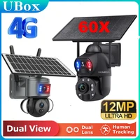 INQMEGA 8K 12MP 60X Zoom cámara Solar 4G Sim lente Dual detección PIR humanoide seguimiento automático cámara de seguridad exterior
