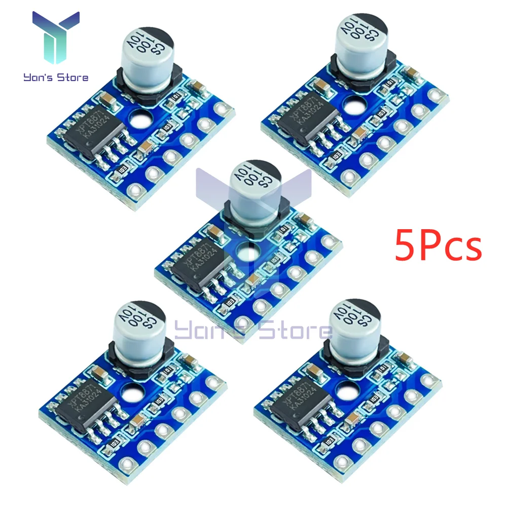 1/5Pcs 5128 Amplifier Board 3-5W Mini Class D Digital Amplifier Board Mono Audio Module Low Distortion DC2.5-5.5V Above 1A