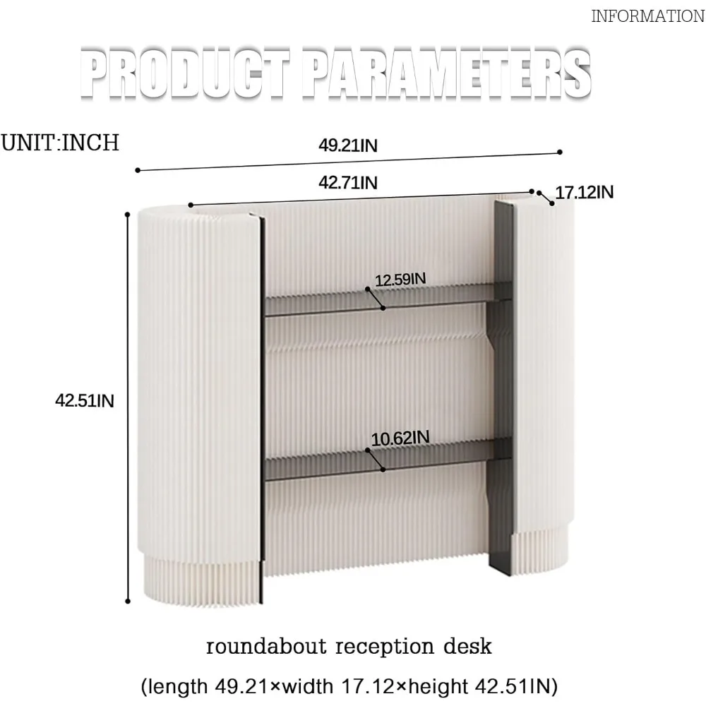 مكتب الاستقبال، طاولة كونسول بيضاوية، أبيض، مقاس واحد، الاستخدام السكني