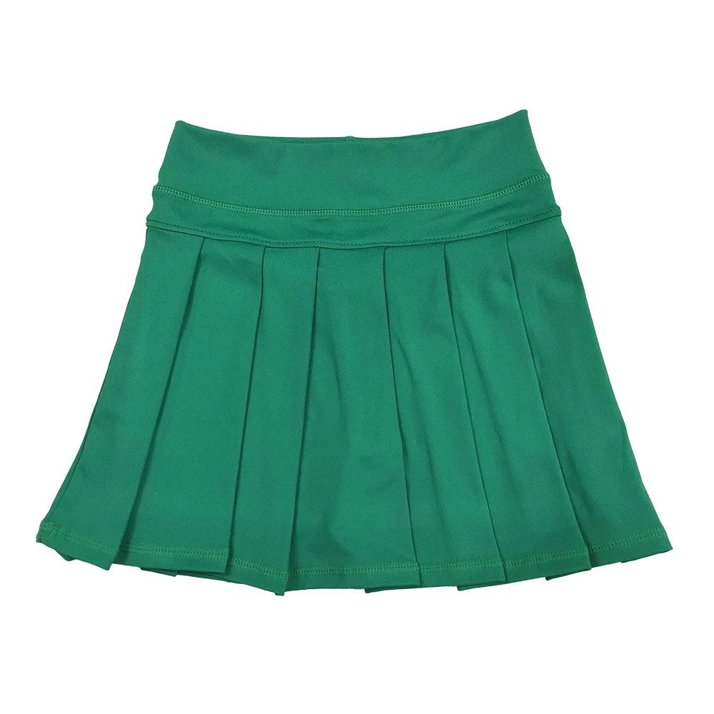 

9.19 Wholesale hot sale western boutique kid children clothing Baby Girls Green Yoga Skorts Pleated Skirts Bottom