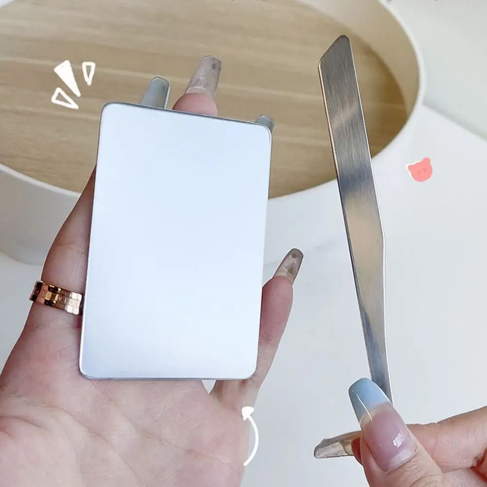 

Палитры для смешивания основы из нержавеющей стали, DIY дизайн ногтей, цветовая палитра, профессиональный инструмент для смешивания макияжа, кольцо на палец, шпатель, стержень