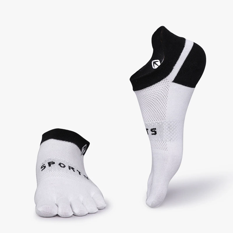 1 par masculino coolmax toe barco meias respirável algodão doces cores de secagem rápida suor-wicking cinco dedos ciclismo meias esportivas