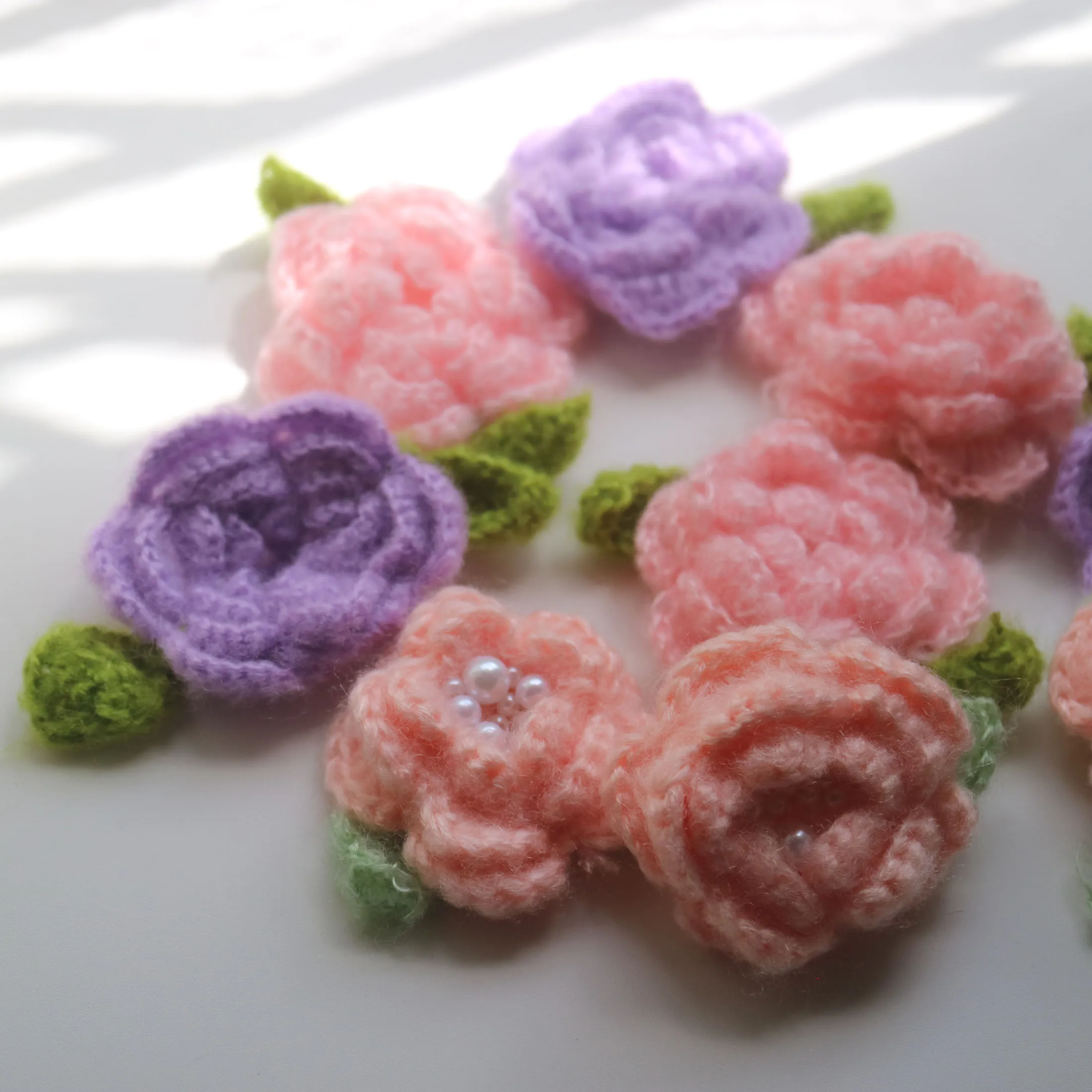 3Pc Crocheted Flowe… - image