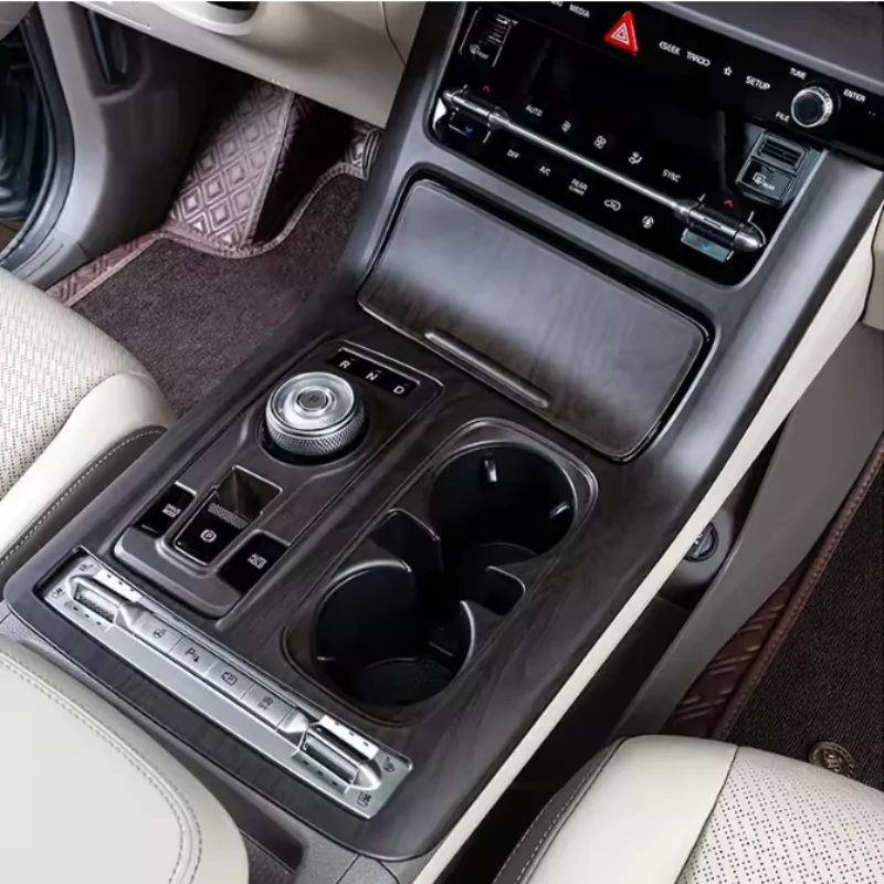 For Kia Carnival Sedona KA4 2021-2024 Carbon fiber pattern Grain Central control Gear shift panel decorative frame sticker