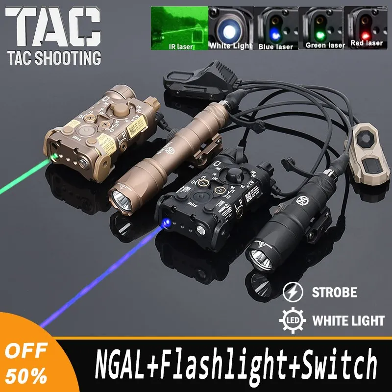 

WADSN NGAL Metal IR Red Green Blue Spot Aiming Indicator M600C Tactical Flashlight With AXON Pressure Switch Airsoft Accessories