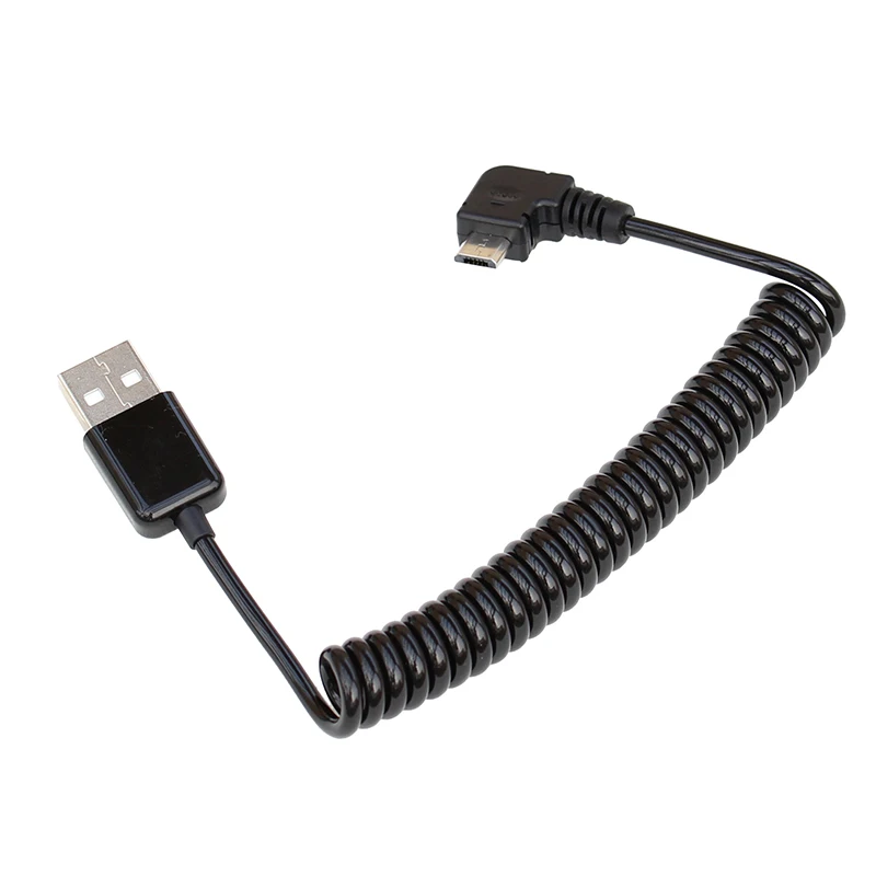 25cm Spring Coiled USB 2.0 Male to Micro USB Data Sync Charger Cable