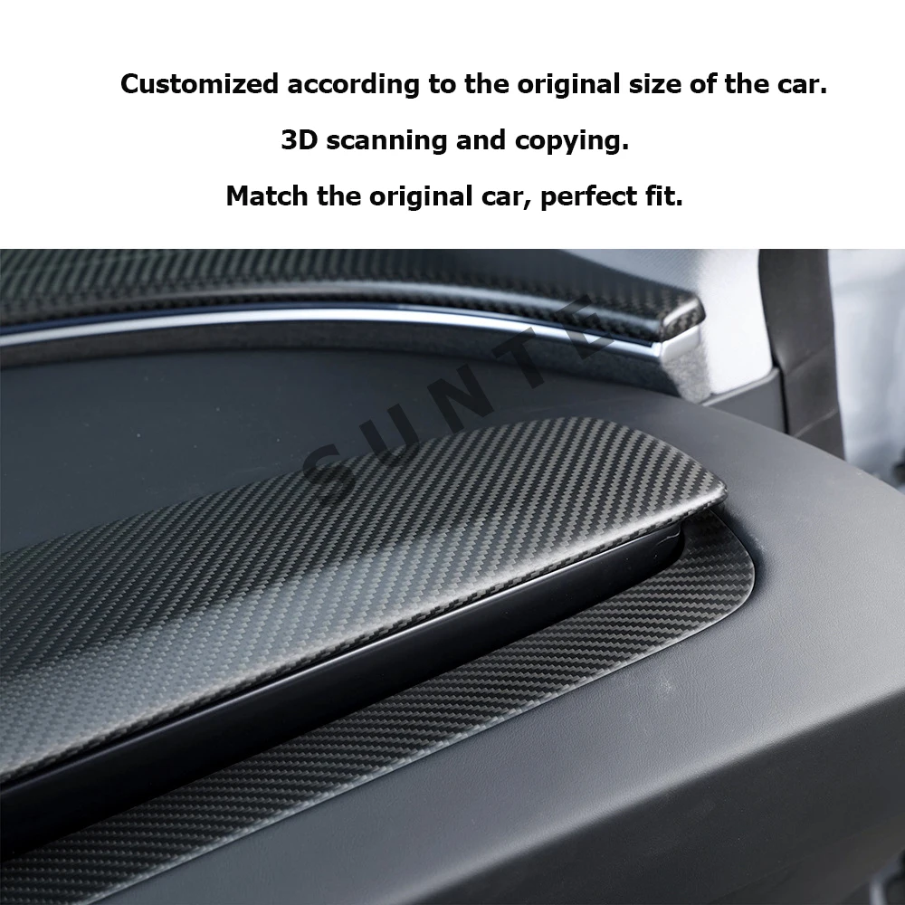 Dashboard Cover For Tesla Model 3 2024 Highland Real Carbon Fibre Center Console Instrument Trim Model3 Highlander Accessories