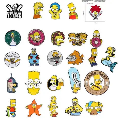 American Satirical Animation SIMPSONS Homer Enamel Pin  ACT Game Collect Badge Jewellery Backpack Accessories Lapel Brooch