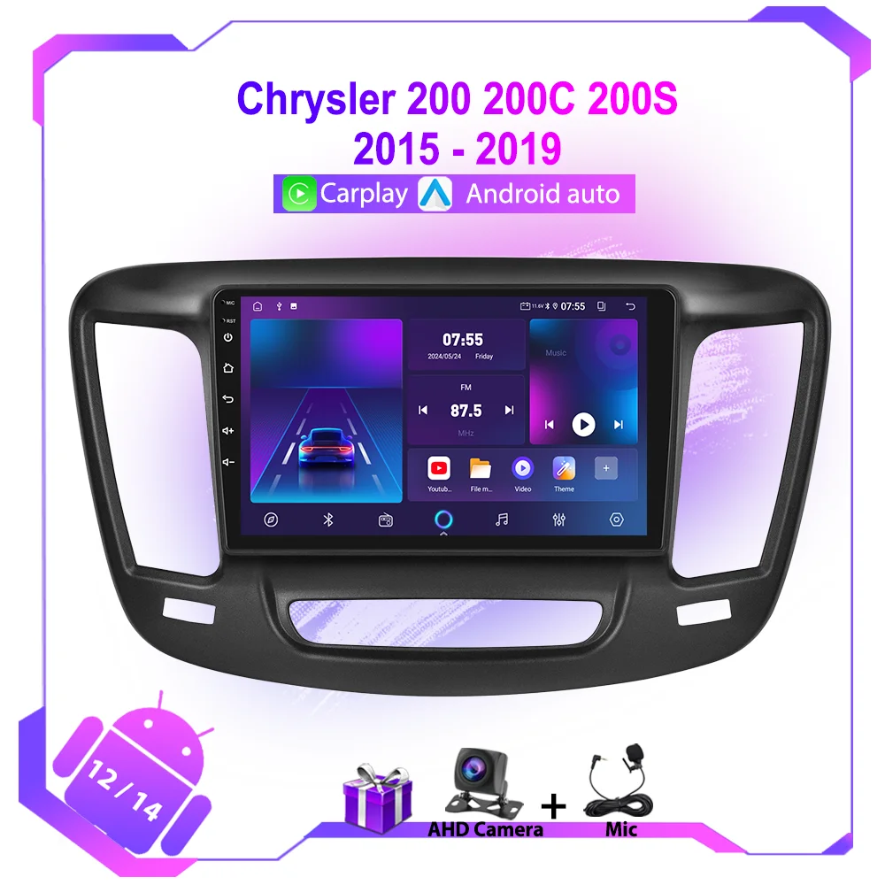 Android 12 Car Radio For Chrysler 200 200C 200S 2015-2019 Auto Stereo GPS Navigation Multimedia Video Player Carplay Headunit