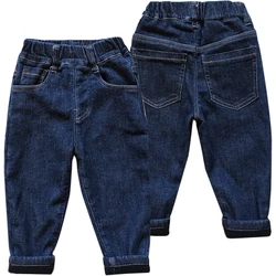 5099 loose winter warm kids jeans boys jeans baby soft denim and fleece