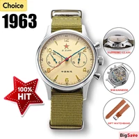 38mm 1963 Reloj para hombre Polit cronógrafo Reloj de pulsera ST1901 mecánico Original Fuerza Aérea 40mm Acylic Reloj Homber Tianjin movimiento
