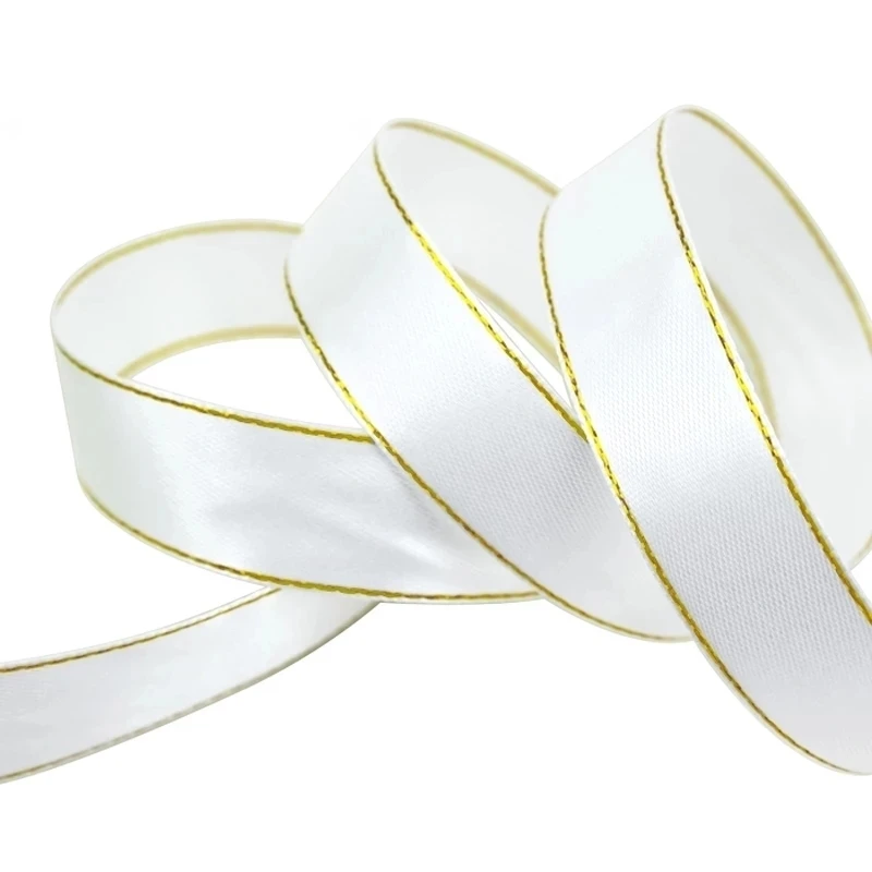 (25 yards/lot) 20mm/25mm/40mm Width Gold Brink Satin ribbon Wholesale High Quality Gift Packaging Manual Ribbons