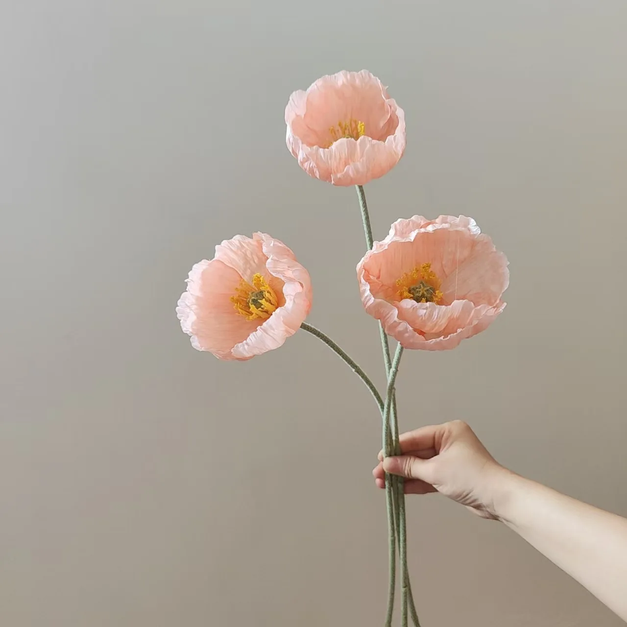 7-teiliges Set Künstliche Mohnblumen aus Flockstoff und Seide für Heimdekoration, Brautstrauß, Hochzeitsdekoration, Partydekoration, Tischdekoration – Detail 22