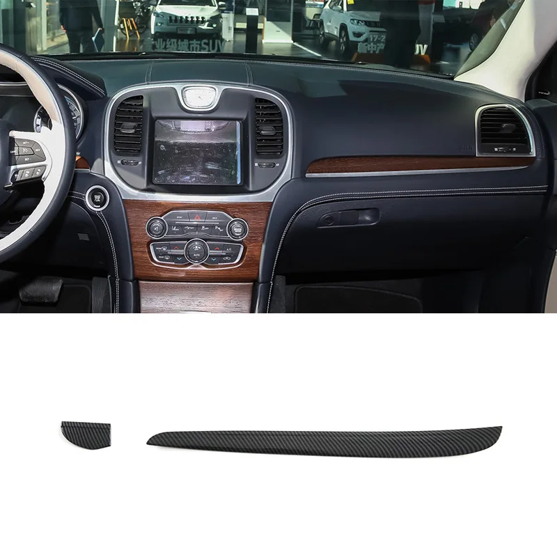 Center Console Panel Decor Trim Strip Chrome Bright Trim Accessories For Chrysler 300C 2016-2023 ABS Interior Modification Parts