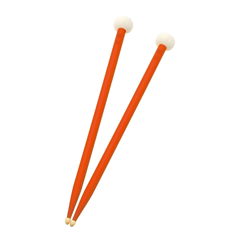 1 Pair Tip Felt Head Drumsticks Double-end Drum Sticks Easy to Use