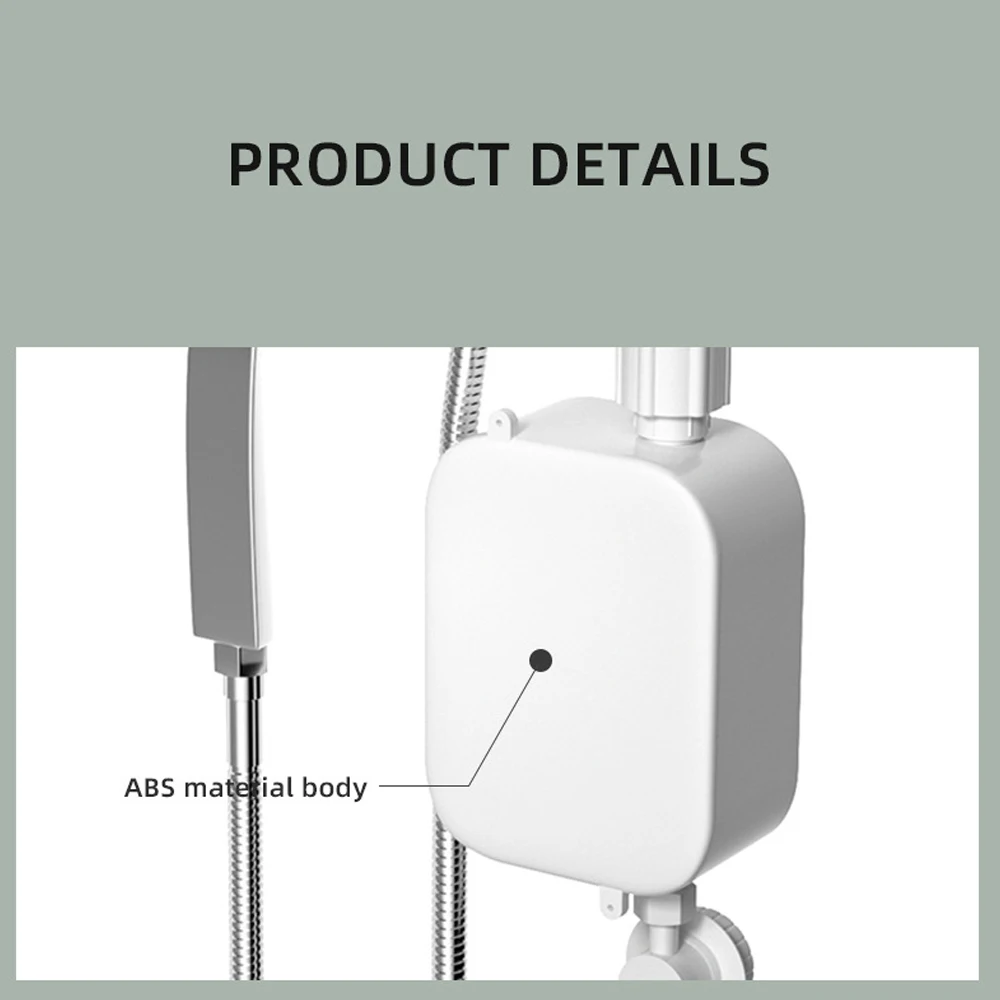 3500W Mini Instant Electric Water Heating Shower Set LCD Digital Display Kitchen Bathroom Tankless Hot Water Faucet Heater