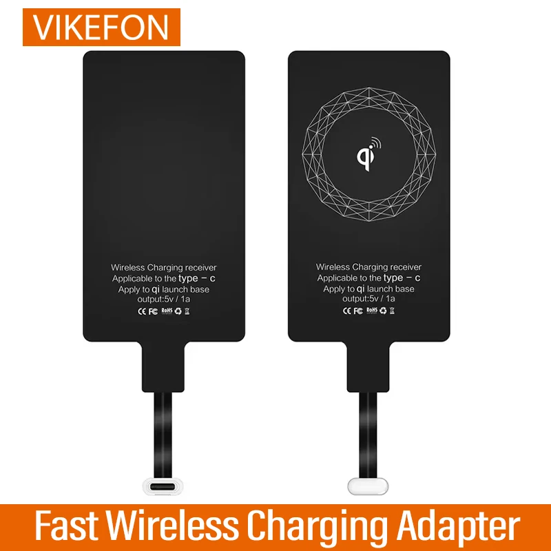 Fast Wireless Charging Adapter Wireless Charger Receiver Support Type C Micro USB For iPhone15 14 Phone Wireless Charge Holder