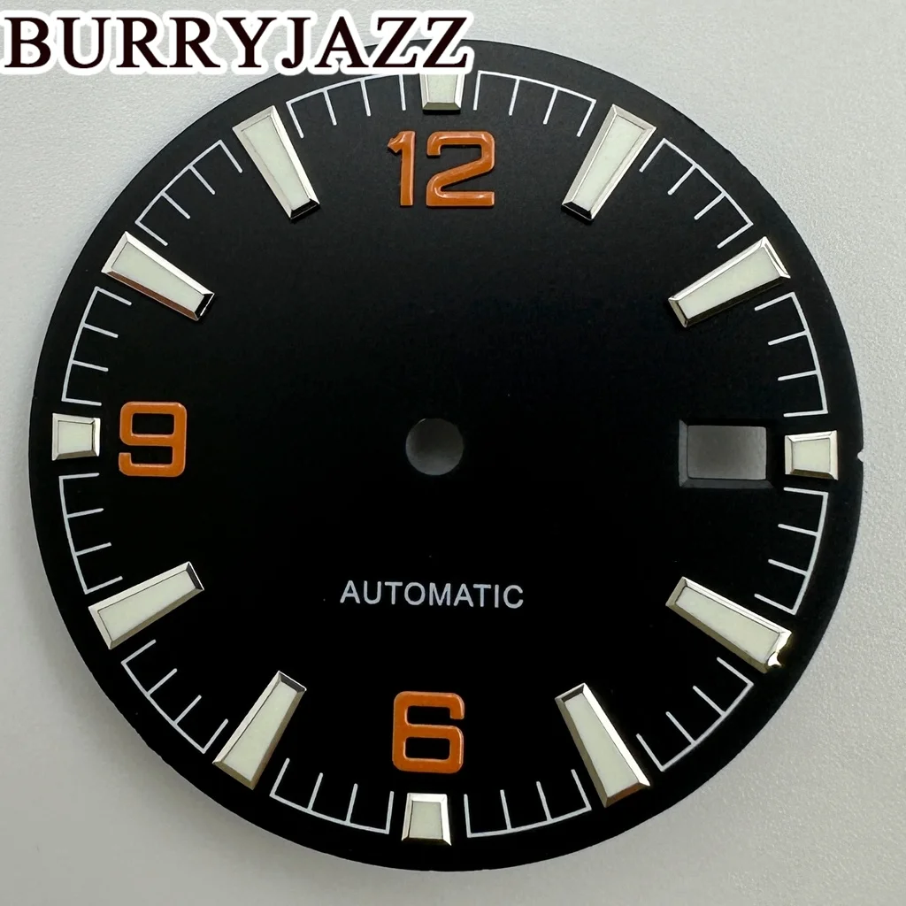 BURRYJAZZ 31mm No Logo NH35 Watch Dials Black Blue White Grey Dial Green Luminous