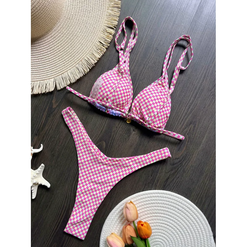 2025New Swimwear Hot-Selling Bikini Printed Sexy Backless Two-Piece SwimsuitbikiniSpot Goods