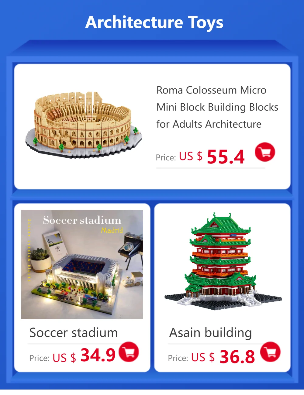 KNEW BUILT Gift Pink Castle Model Kits Toys Microblock Building Blocks for Adults Princess Kids Castles Architecture Set Bricks