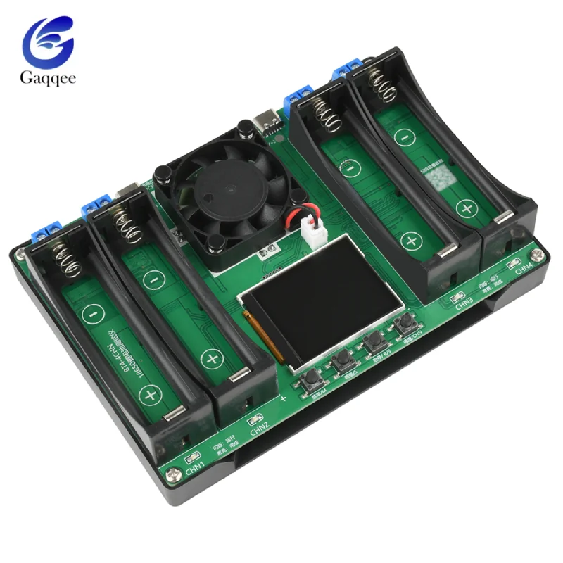 

18650 Battery Tester Module Four Channels Internal Resistance Test Fan Cooling Overheat Protection Battery Capacity Tester