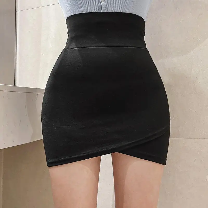 

Облегающая юбка с высокой талией, женские простые утягивающие юбки трапециевидной формы с эластичным поясом и поясом для весенней моды