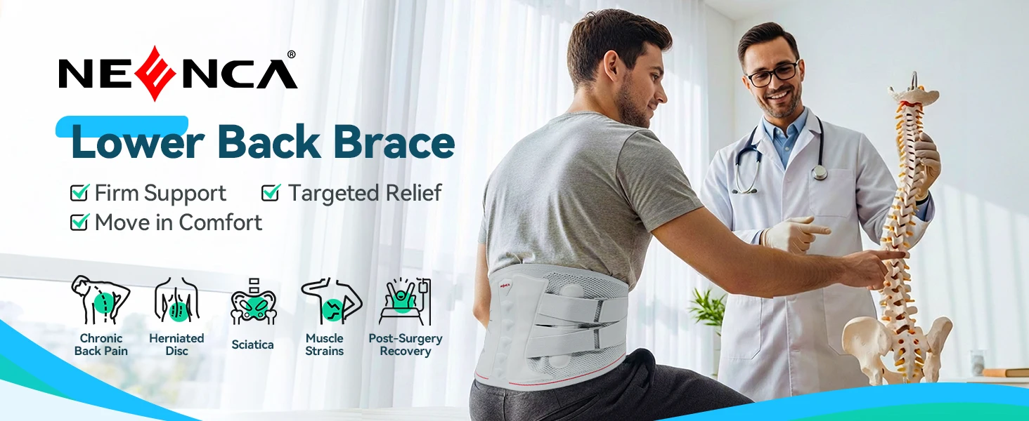 Breathable Lumbar Back Support Belt with 3D Lumbar Pad for Lower Back Pain Relief Adjustable Waist Wrap for Sports Lifting Men