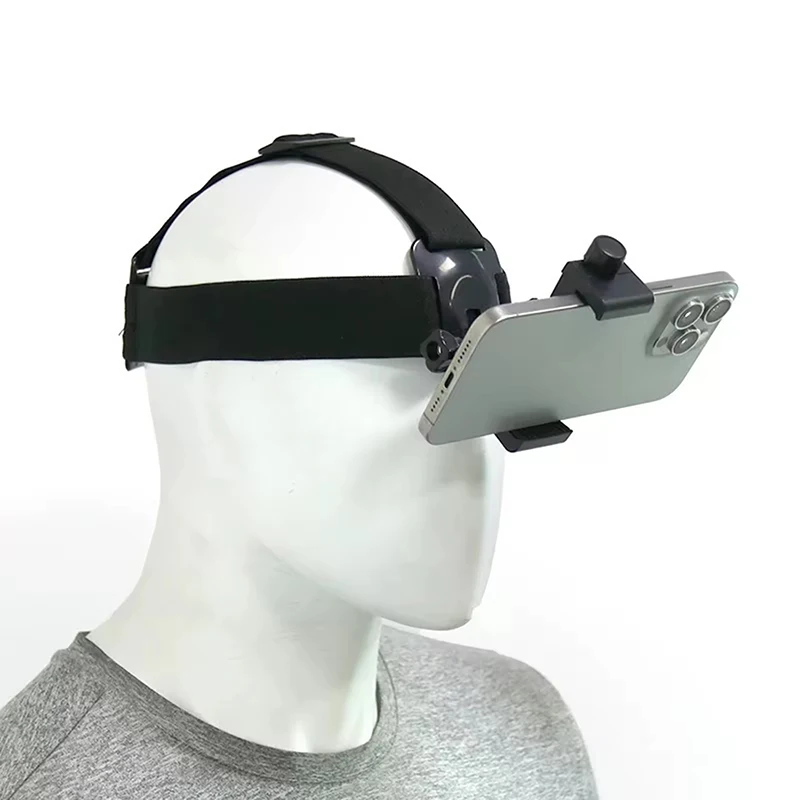 Telefon-Stirnband mit Telefonclip für iPhone, Smartphone, GoPro, Insta360, AKASO, mit Telefonclip für Vlog-Aufnahmen